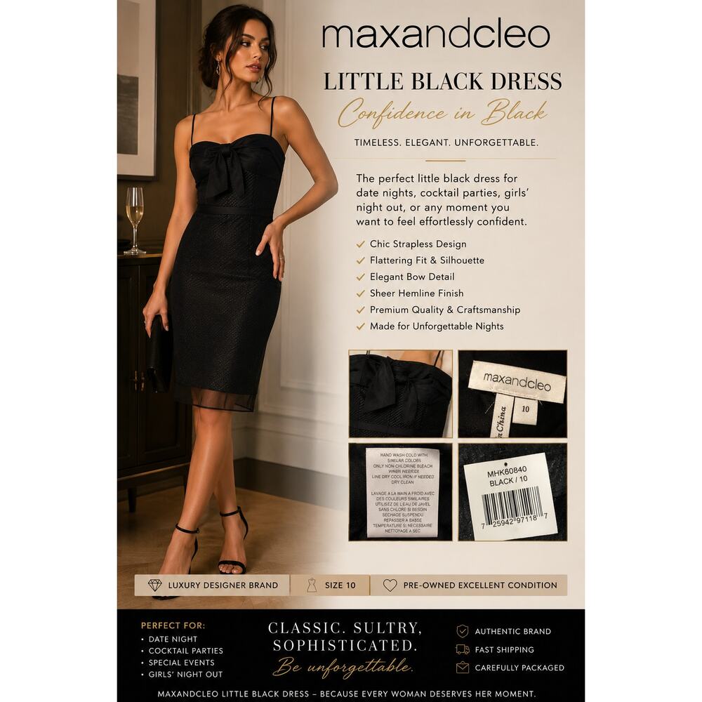 Maxandcleo Little Black Dress Size 10 Cocktail Date Night Revenge Dress